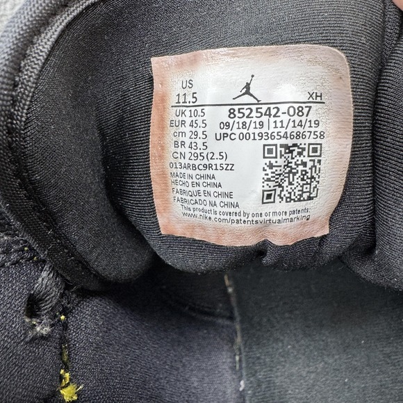 Nike Air Jordan 1 Shoes Mens 11.5 Mid Black Gym Red Yellow Sneakers 852542-087 - Picture 13 of 16